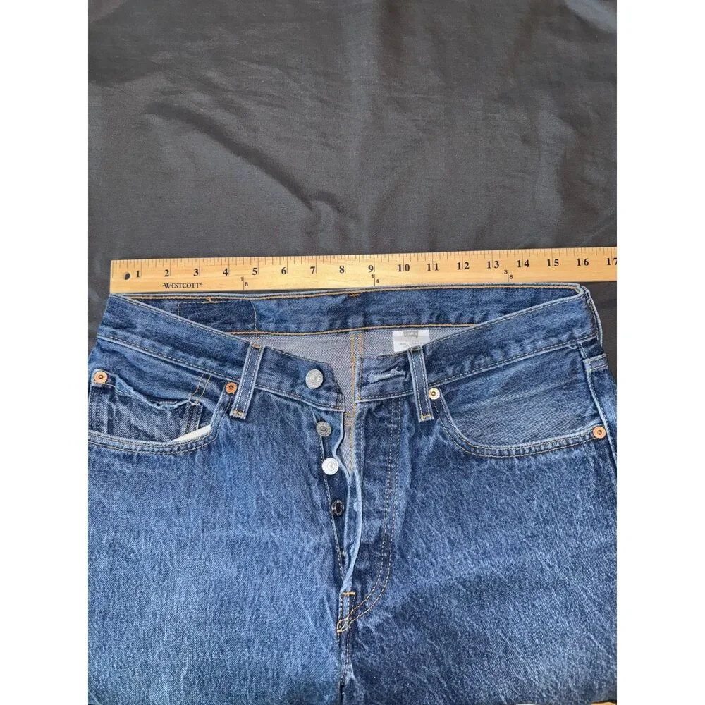 Vintage Levi's 501xx Men's W32 100% Cotton Dark Wash Button Fly Jeans (Hemmed)